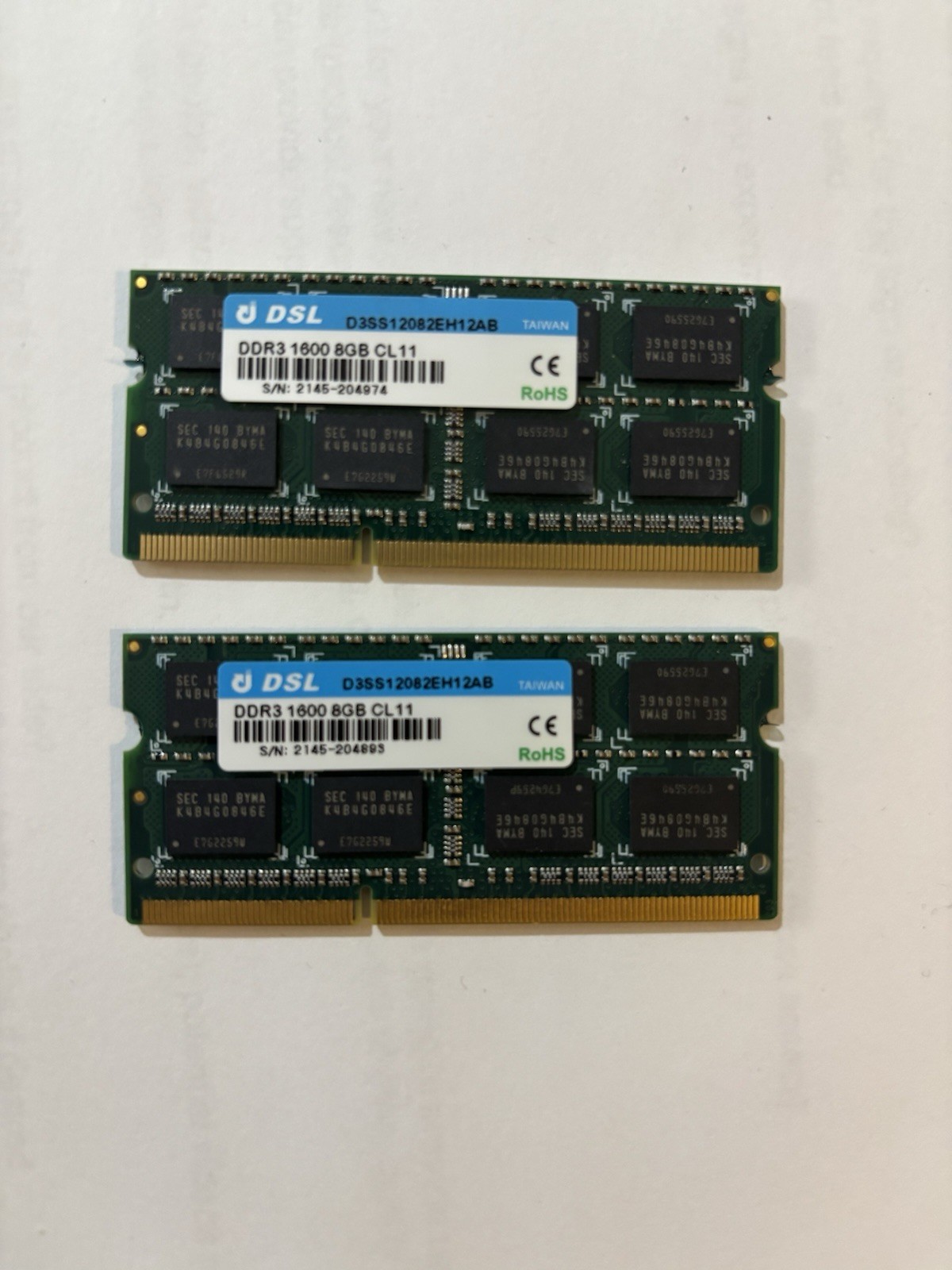 DSL 16GB Kit (2x8GB) DDR3 1600 PC3-12800 SODIMM Laptop RAM CL11 Samsung Chips