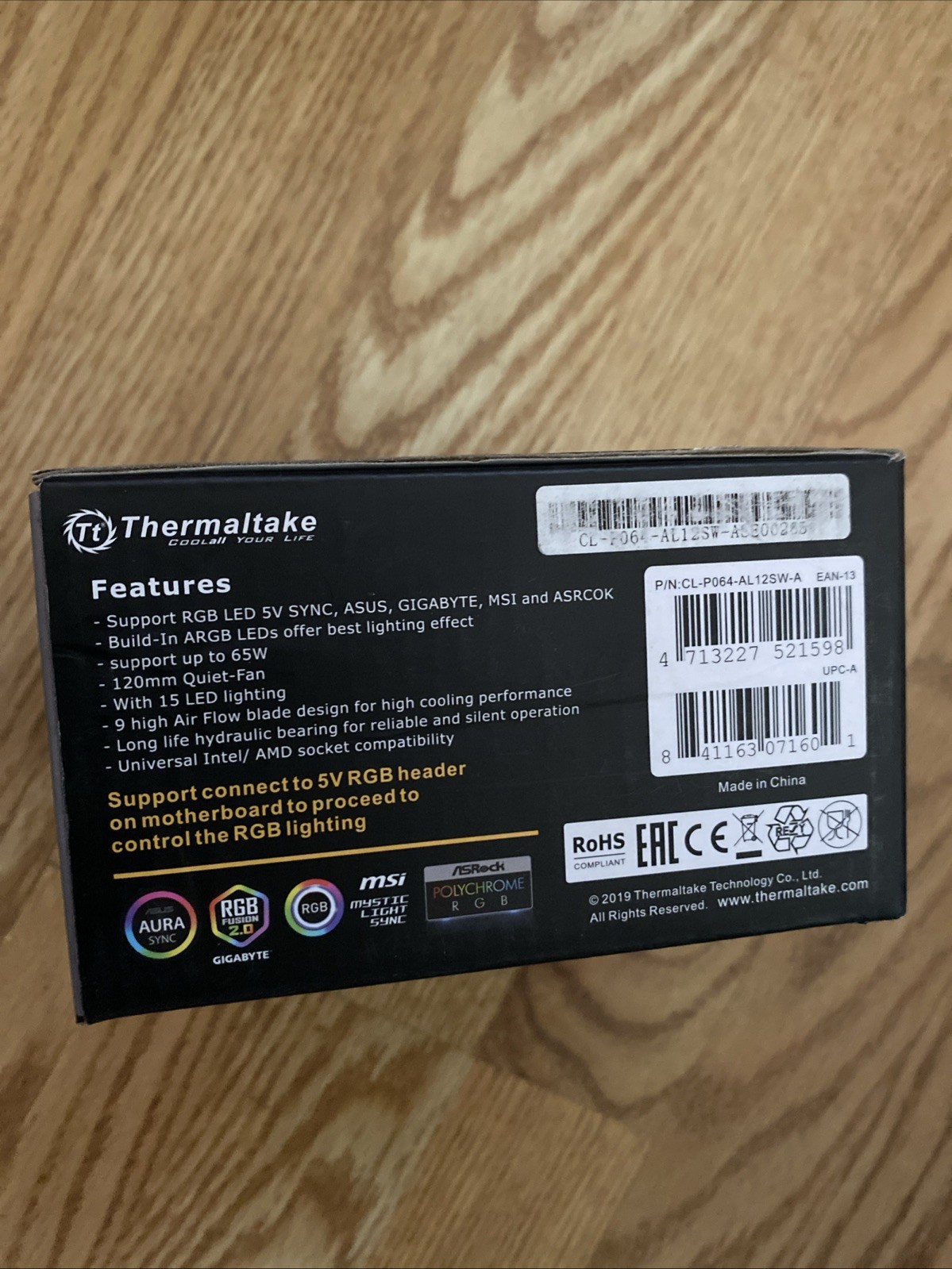 Thermaltake UX100 ARGB CPU Cooler Heatsink Fan RGB Intel LGA 1700 1200 1851 AMD