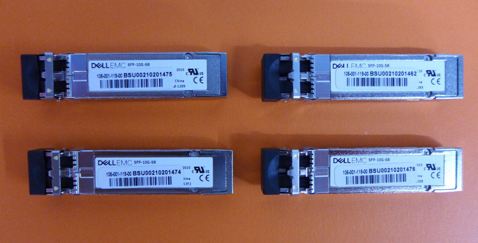 Qlogic QL41164 Quad Port Network Card w/ 4 10G SFP Transceivers Dell XVVY1