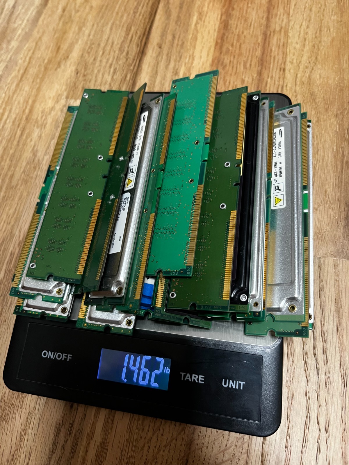 13.9 lbs Mixed Unshielded Computer Memory RAM Gold Recovery + 1.462 lbs Shielded