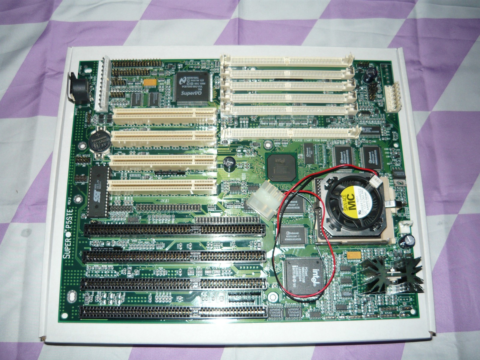 Vintage Supermicro P5STE Socket 7 Motherboard Pentium 200 6 RAM Slots Used
