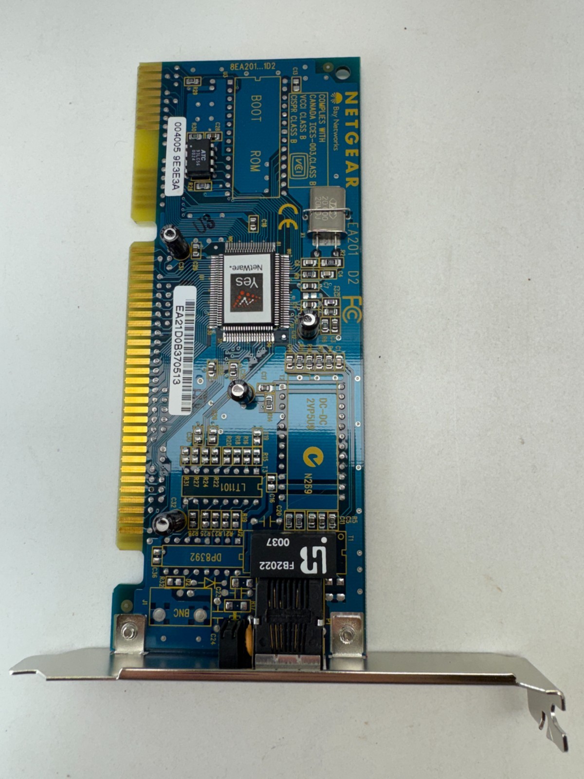 Vintage Netgear EA201 D2 PCI Ethernet Card 10Base-T RJ45 LAN Adapter