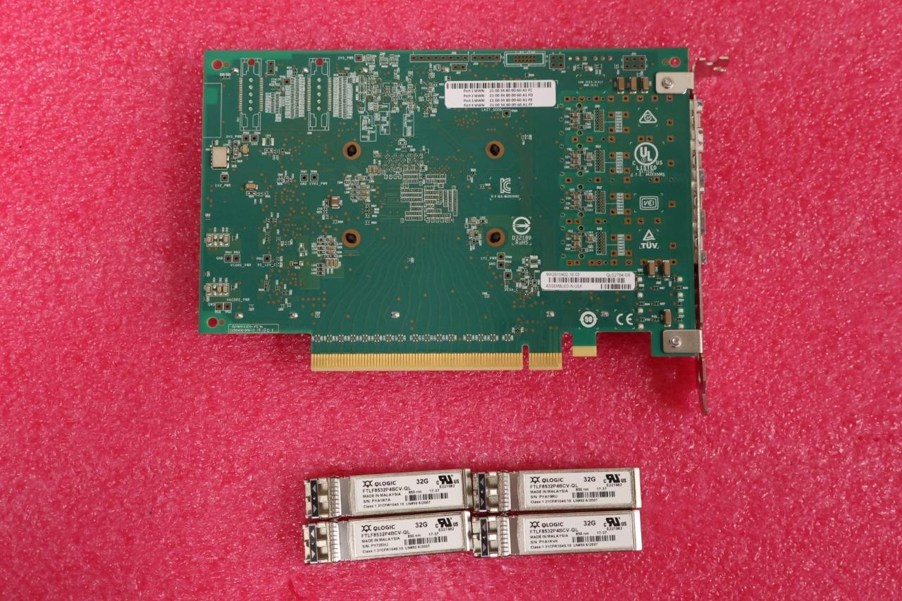 Qlogic Marvell QLE2784-SR With 4X 32GB SFP FC PCI-e HBA