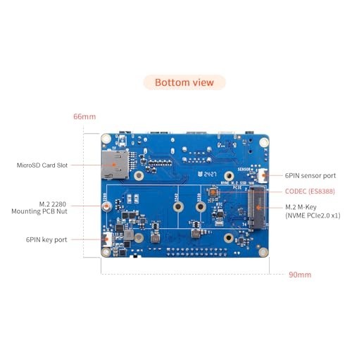 Orange Pi CM5 Baseboard, M.2 Slot, WiFi 5.0, Bluetooth 5.0, Compatible with CM5