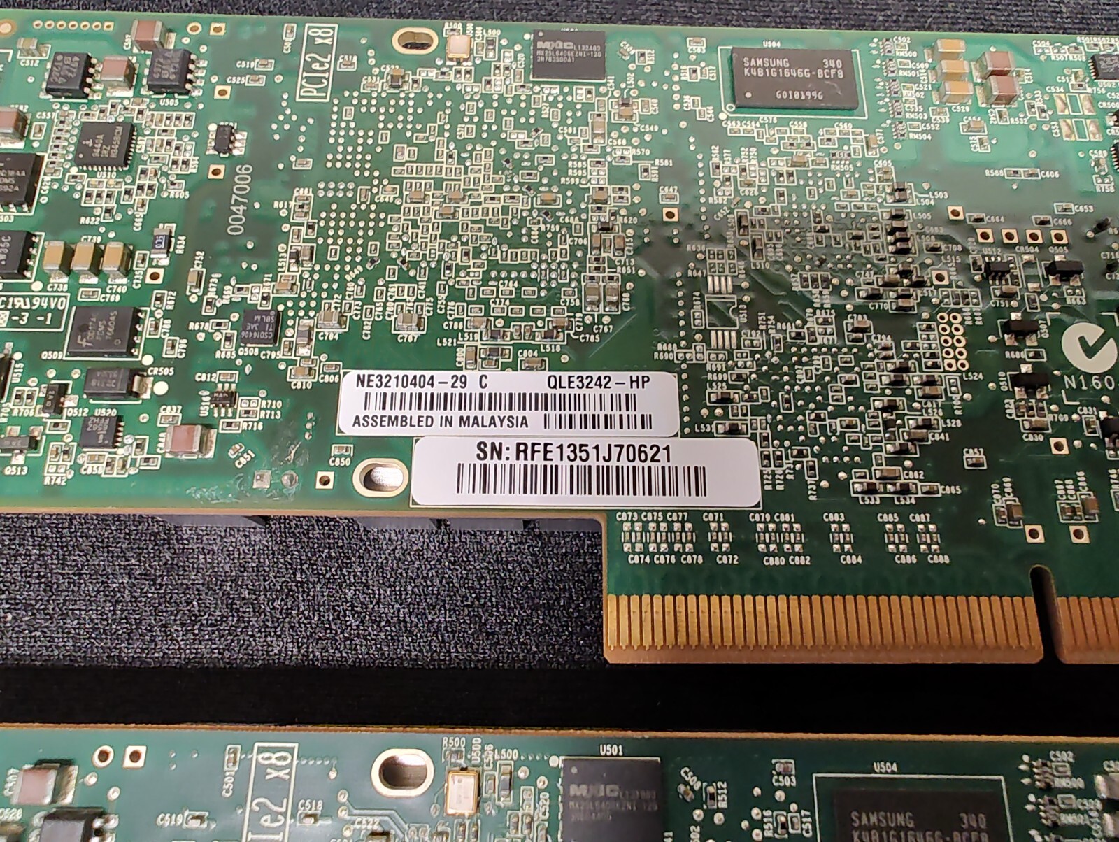Lot of 2 HP NC523SFP QLE3242-HP 10GB Dual Port Server Adapters