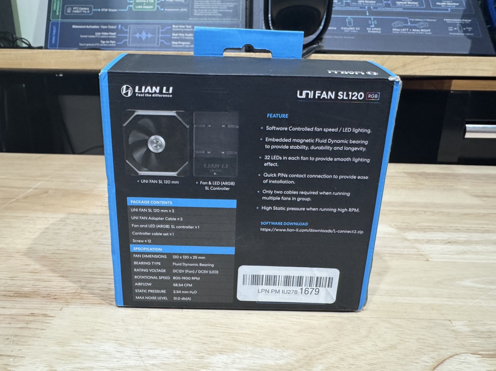 Lian Li UNI FAN SL-INF 120 RGB 3 Pack 120mm Black RGB Case Fans Controller