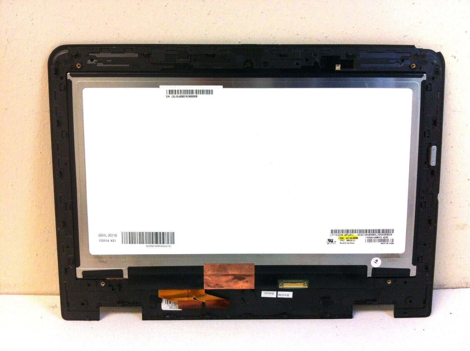 Lenovo Thinkpad Yoga 11e 3Rd Gen 20E7 LCD Touch Screen 00HM131 LP116WH6 SP A1 15