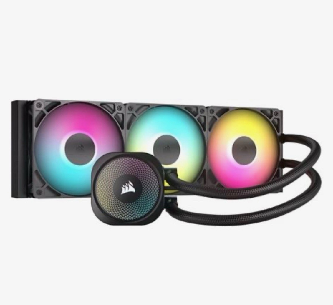 Corsair RGB Liquid CPU Cooler 360mm Radiator Black Multicolor Copper