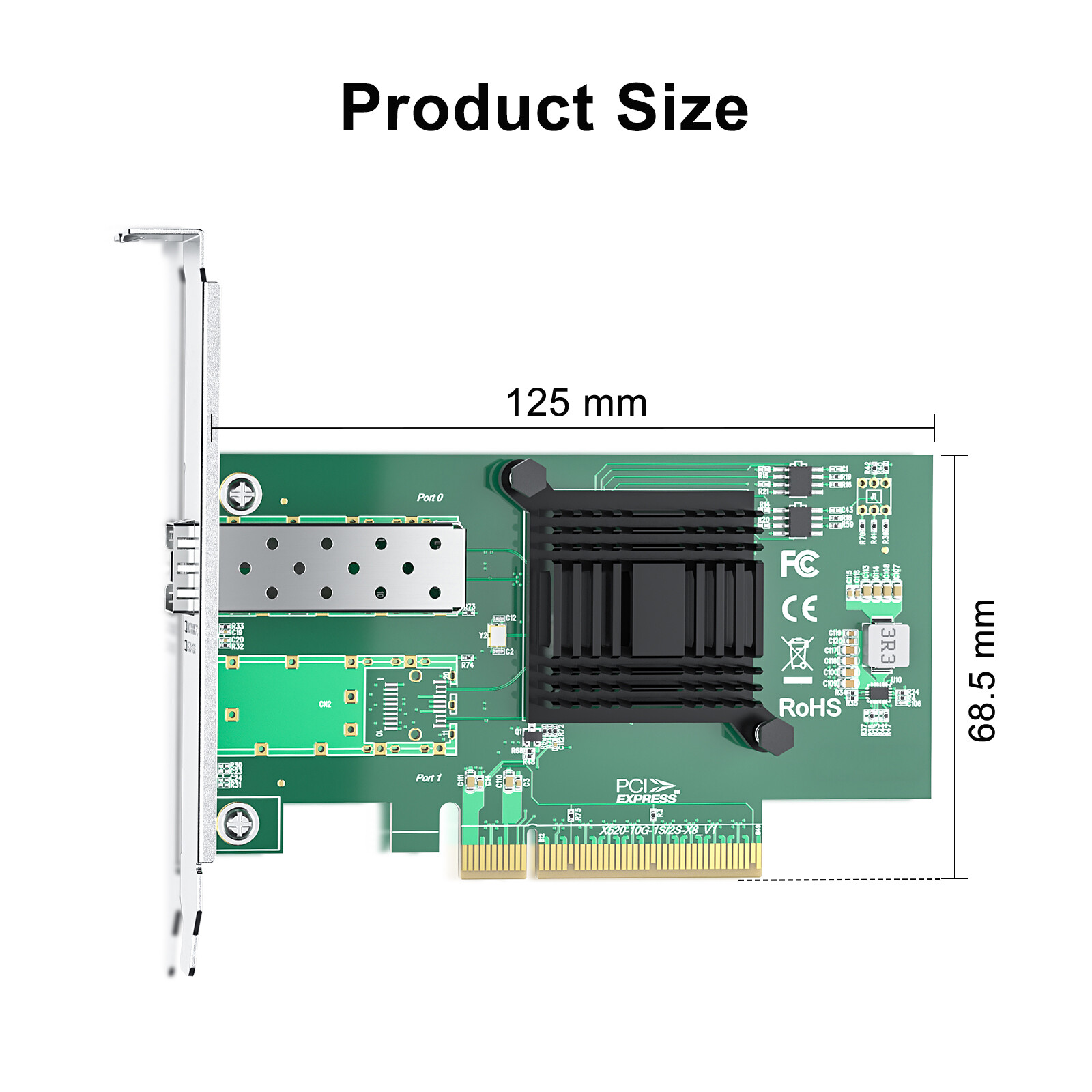 For Intel X520-DA1 w/ 82599EN Controller 10Gb SFP+ to PCIe x8 Network Card