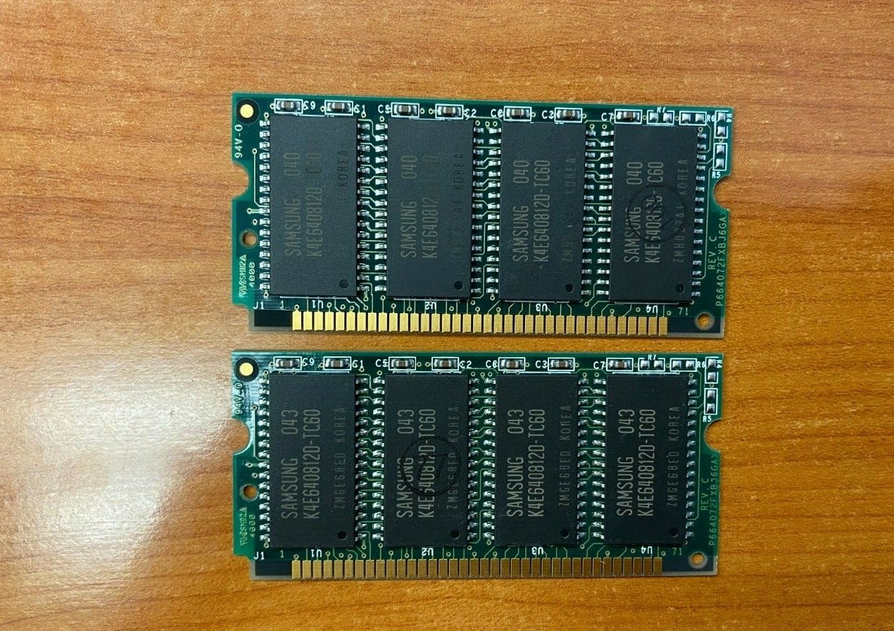 64MB (2x 32MB) 72-pin EDO RAM SODIMM Memory Module 3.3V 8Mx32 RAM