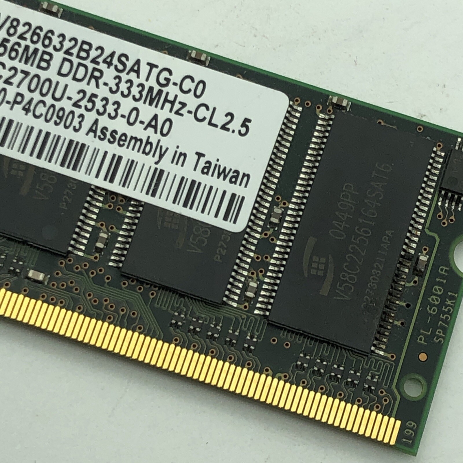 256MB PC-2700 DDR333 SoDimm Samsung Compaq Notebook Ram CL2.5 333Mhz PC2700S