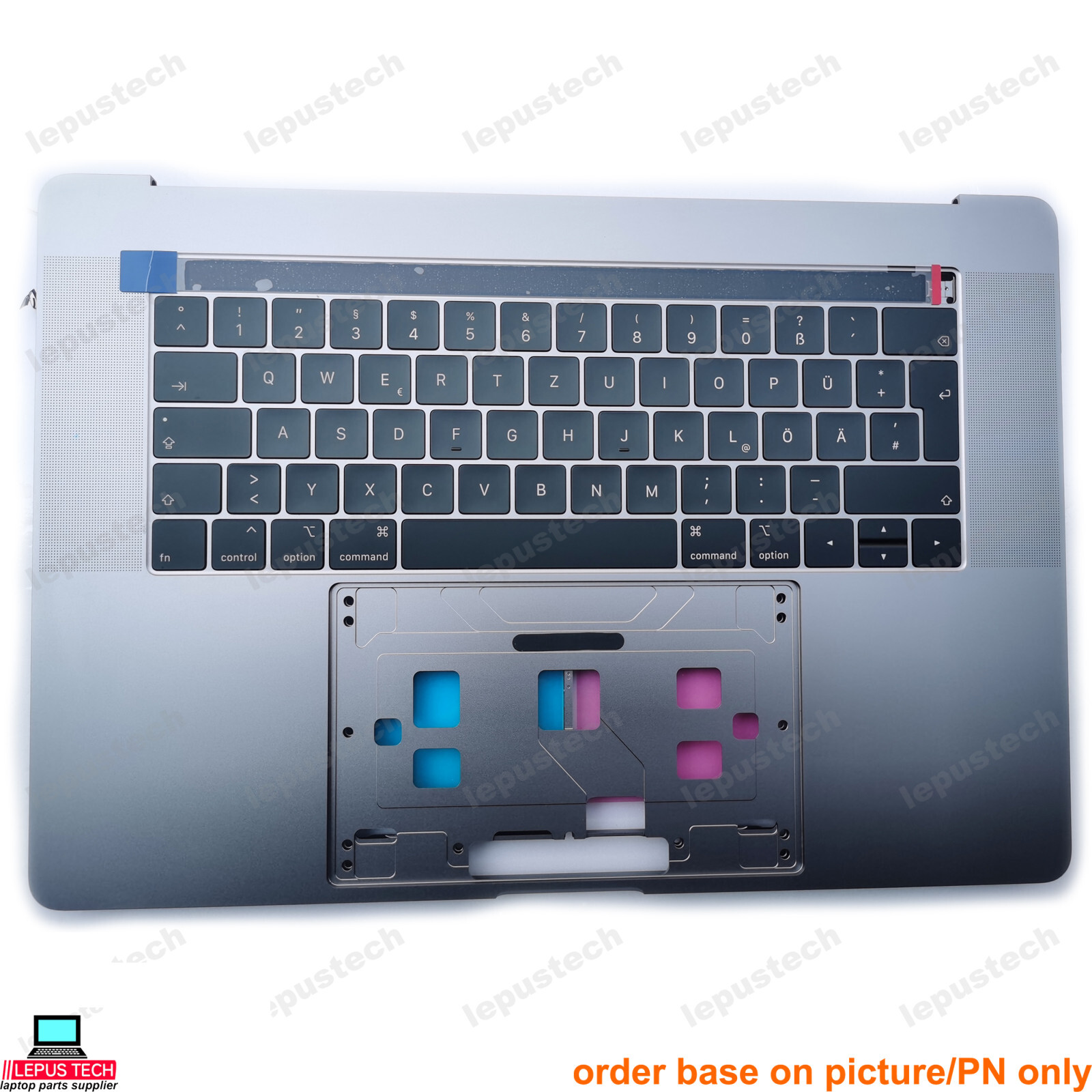 MacBook Pro 15 A1990 2018 2019 backlit Germany DE keyboard palmrest Space Gray