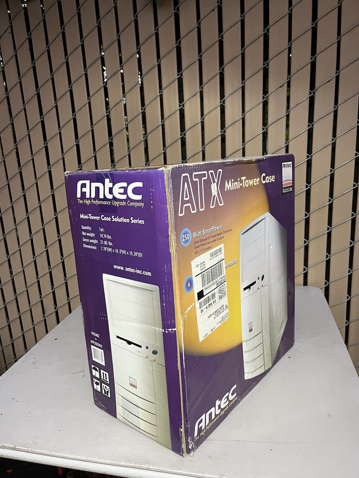 New Antec KS382 ATX Mini-Tower Computer Case PP255XH 250W SmartPower PSU Beige
