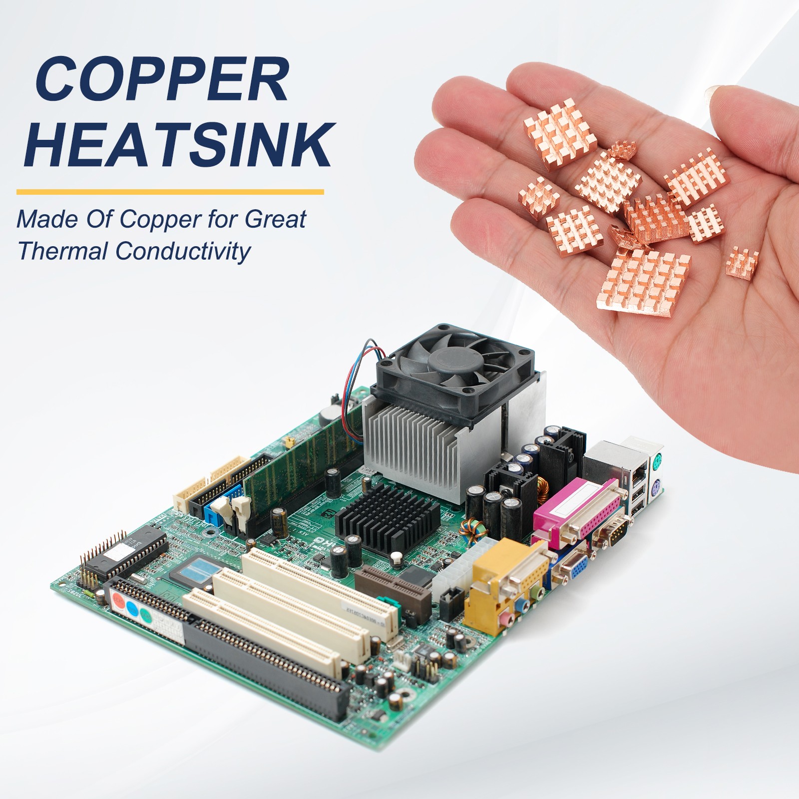 Copper Heatsink 20x20x6mm, Heat Sink Cooler Radiator for