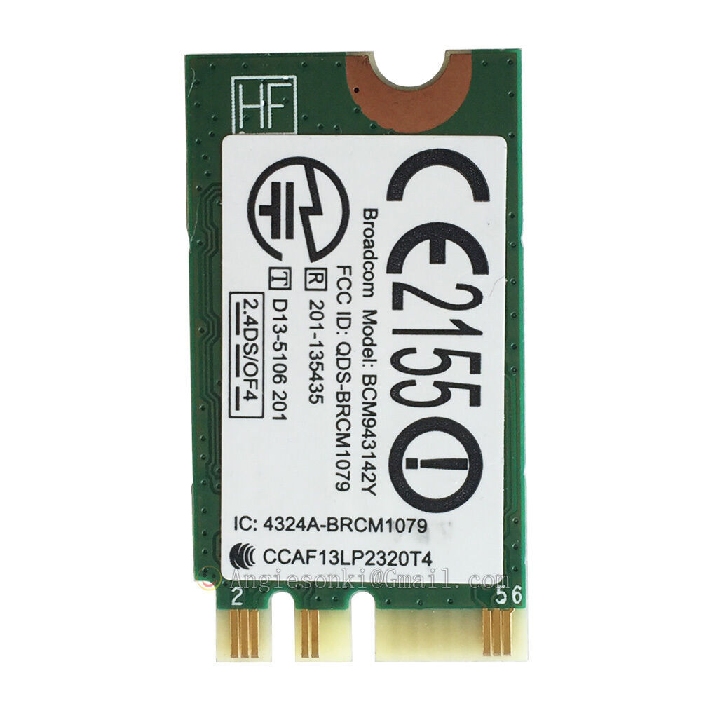 M.2 NGFF Broadcom BCM943142Y Wireless Card: 802.11b/g/n Wifi & Bluetooth 4.0