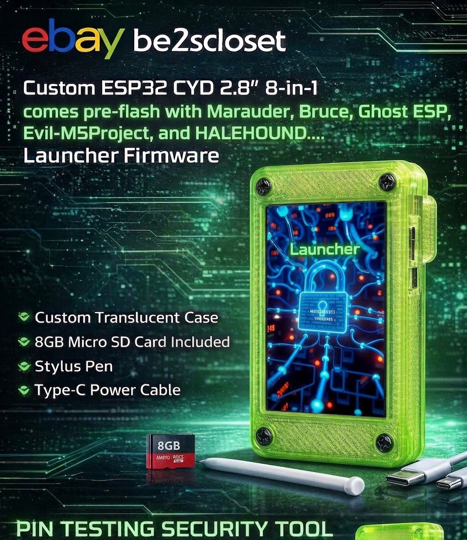 ESP32 2.8″ | WF/BT 15-in-1 Security Research Multi-Tool🔓✅