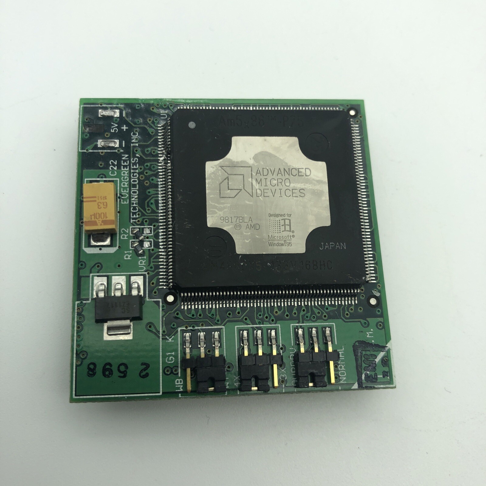 *AS-IS Evergreen Technologies 586 AMD 5X86 133MHz 168 UPGRADE Socket 3 Overdrive