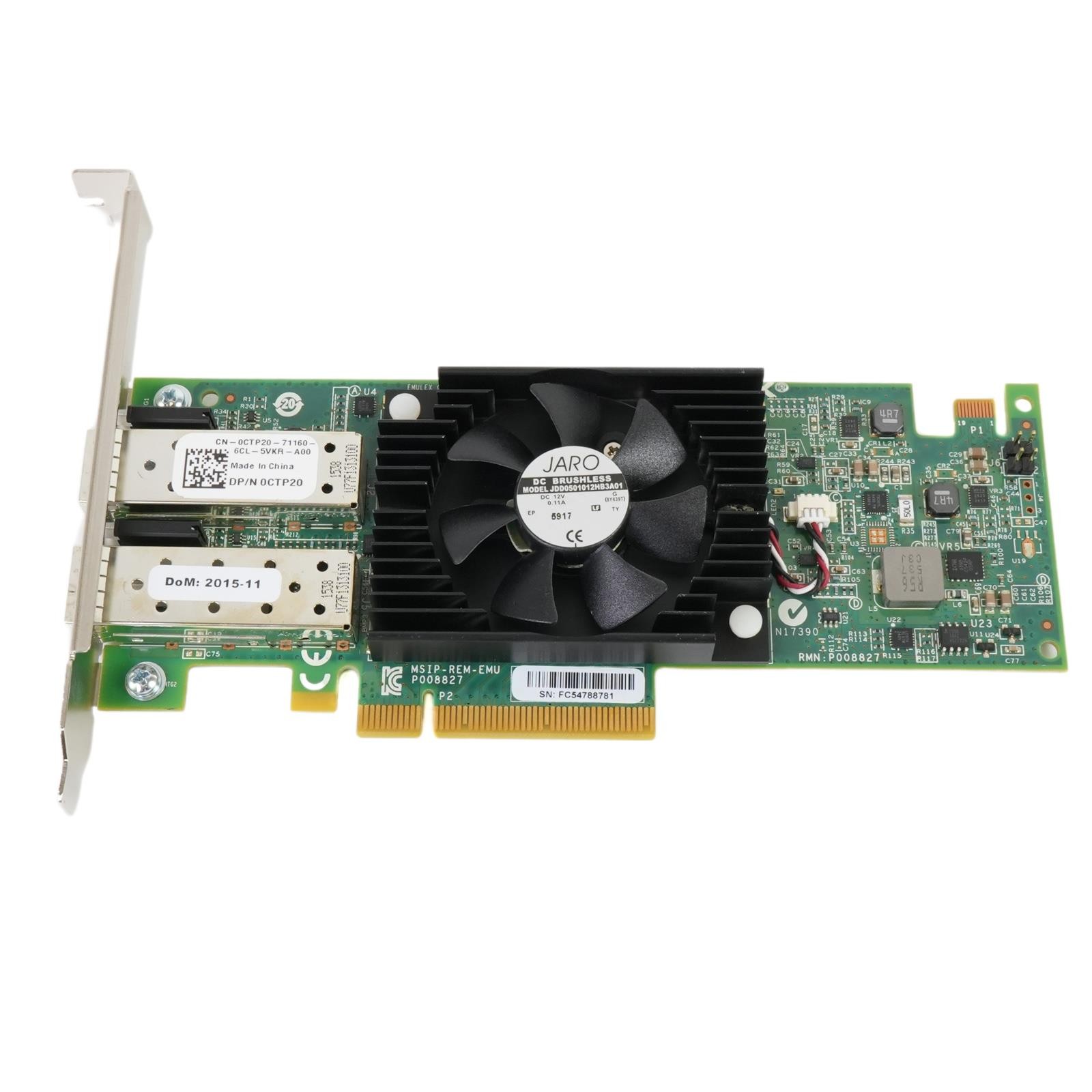 Dell CTP20 Emulex OneConnect OCe14102-U1-D 2-Port 10GbE SFP+ PCI-E 3.0 x8 CNA