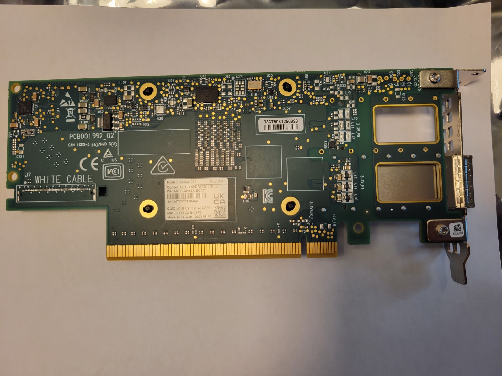 Mellanox ConnectX-6 CX653105A Single-Port 100GbE VPI Ethernet MCX653105A-ECAT
