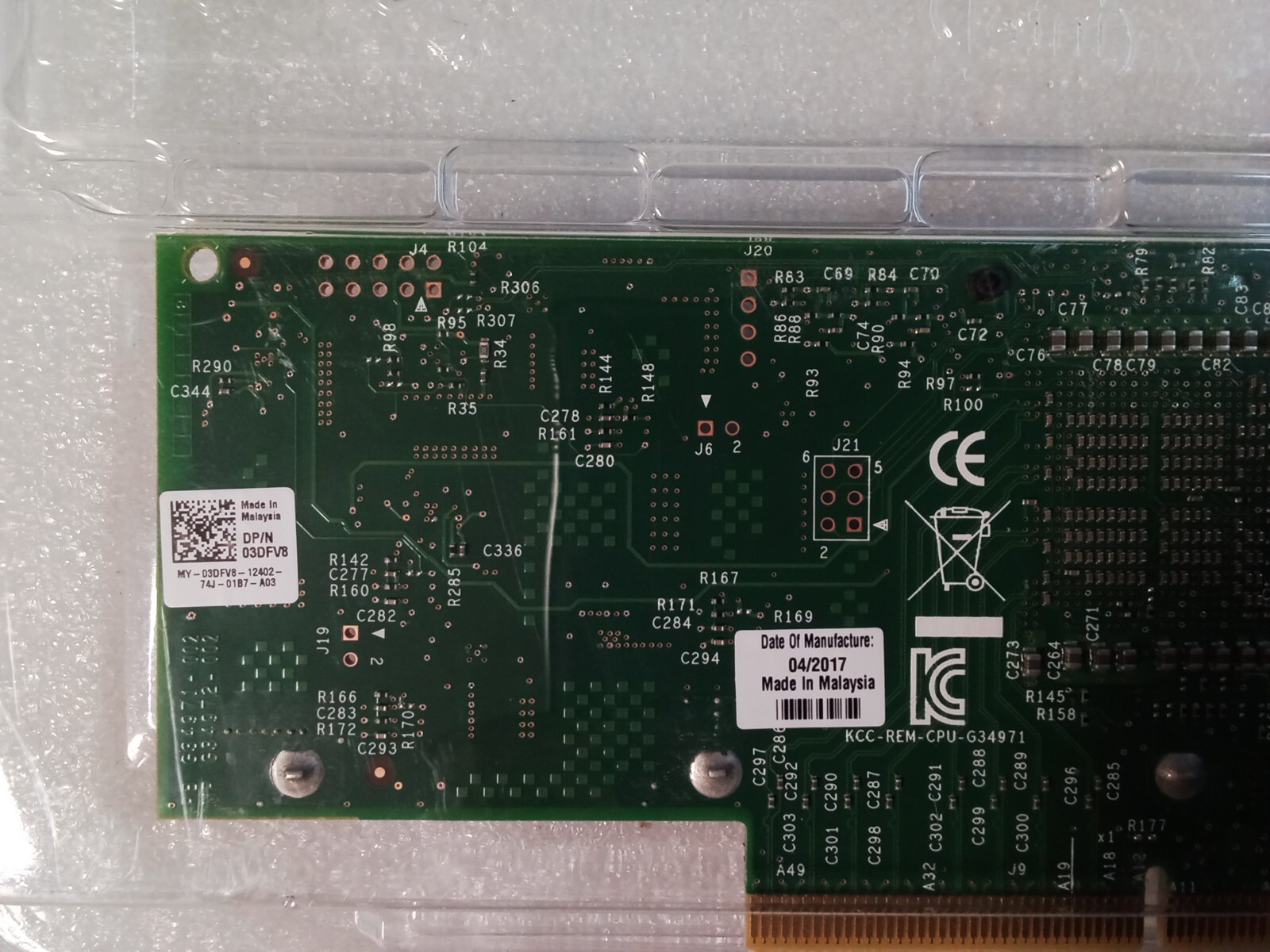 DELL INTEL X540-T2 DUAL PORT 10GB RJ-45 FULL PROFILE NETWORK CARD 3DFV8