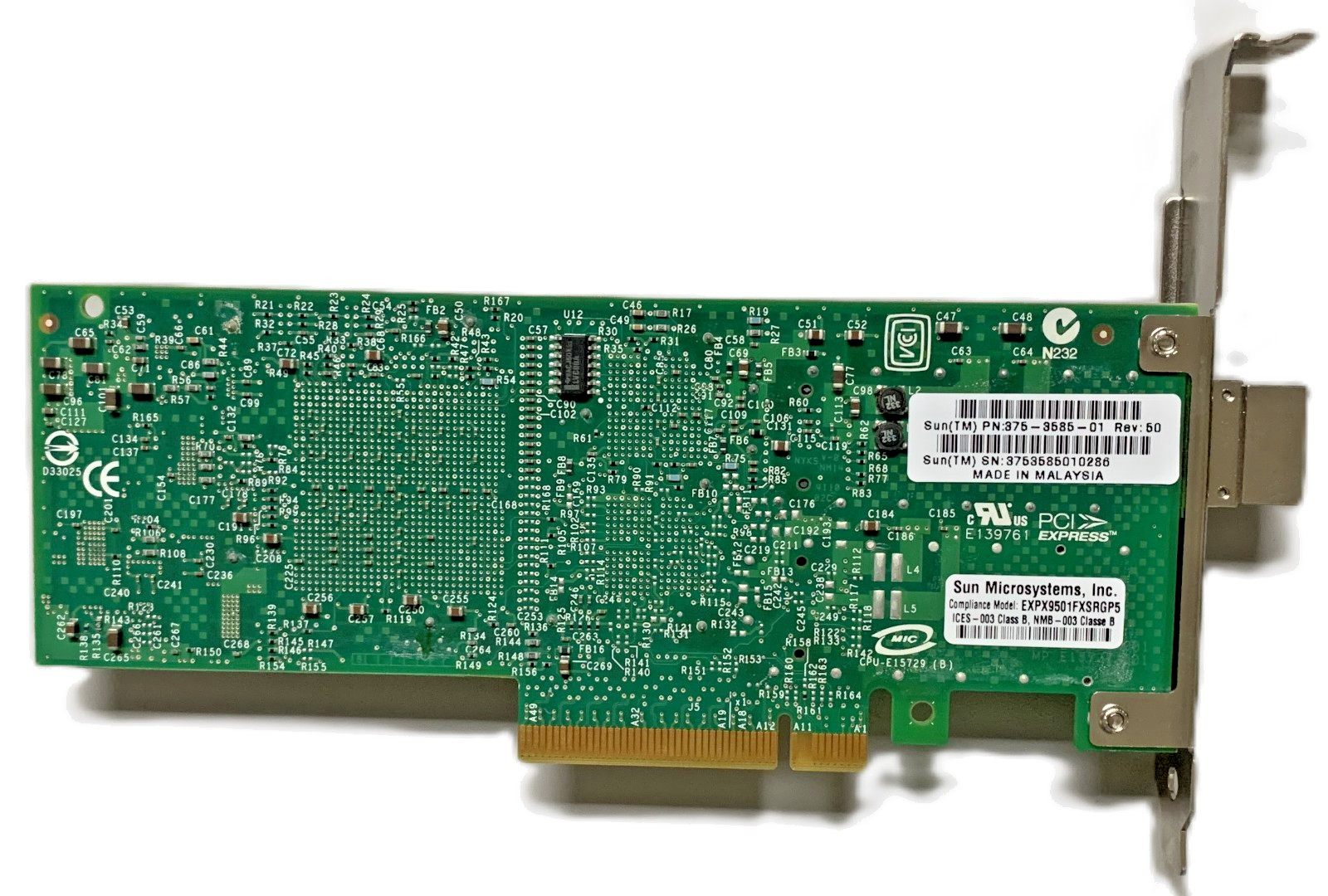 Lot of 2 Sun Assembly OPLIN 10GBE XFP SR PCI-E EXPX9501FXSRGP5 375-3585-01