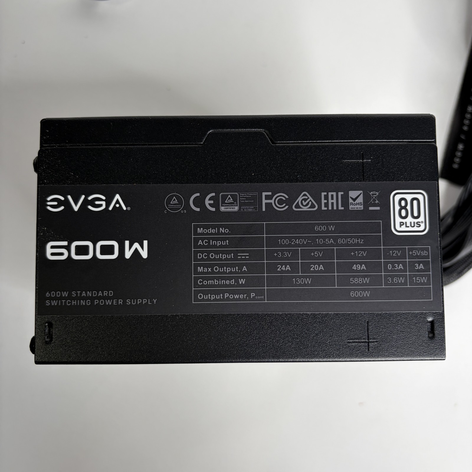 EVGA 600W 80 Plus Certified 100-W1-0600-K1 Power Supply