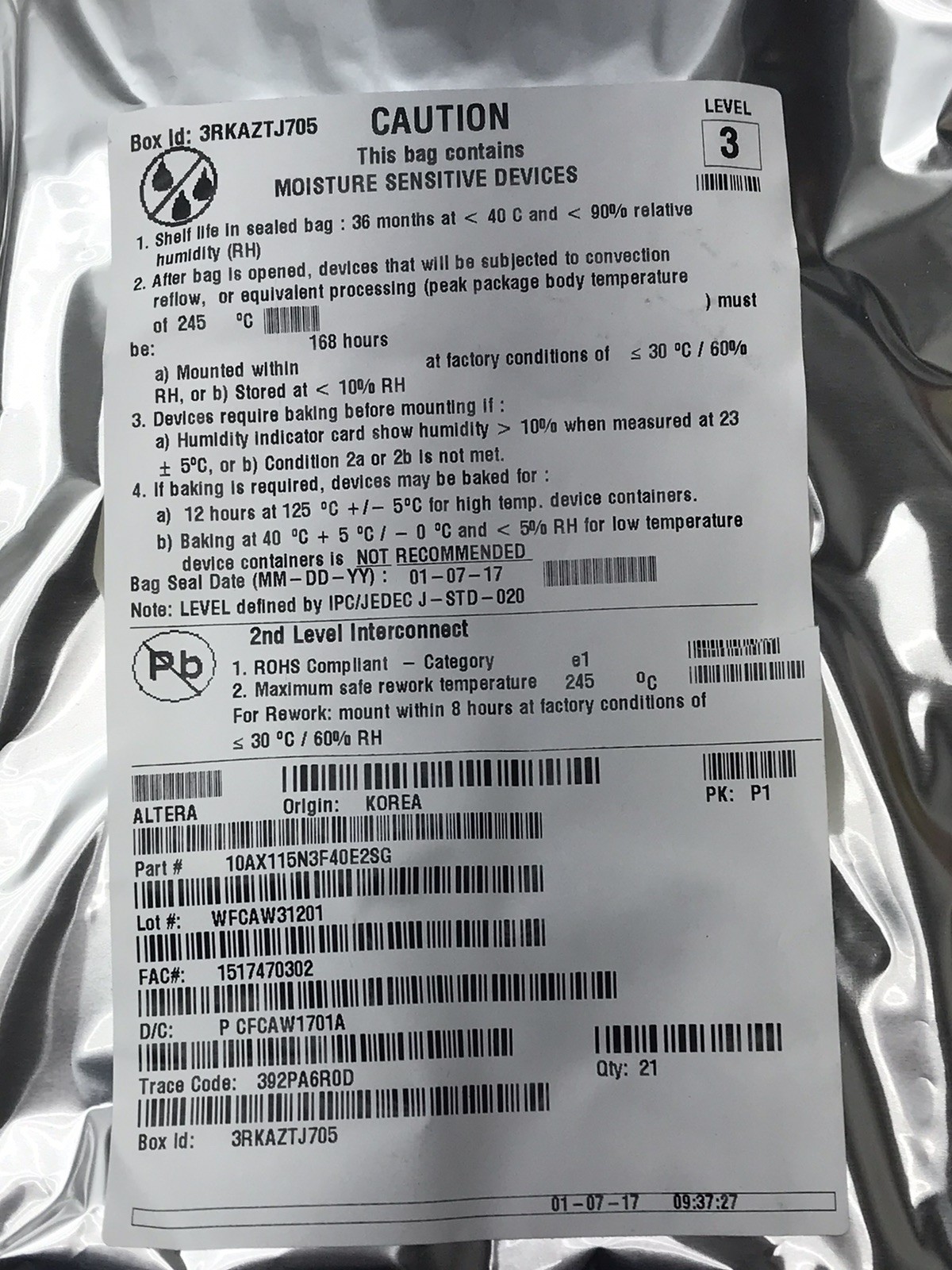 NEW ALTERA ARRIA 10 10AX115S2F45E2SG Field Programmable Gate Array QTY 21