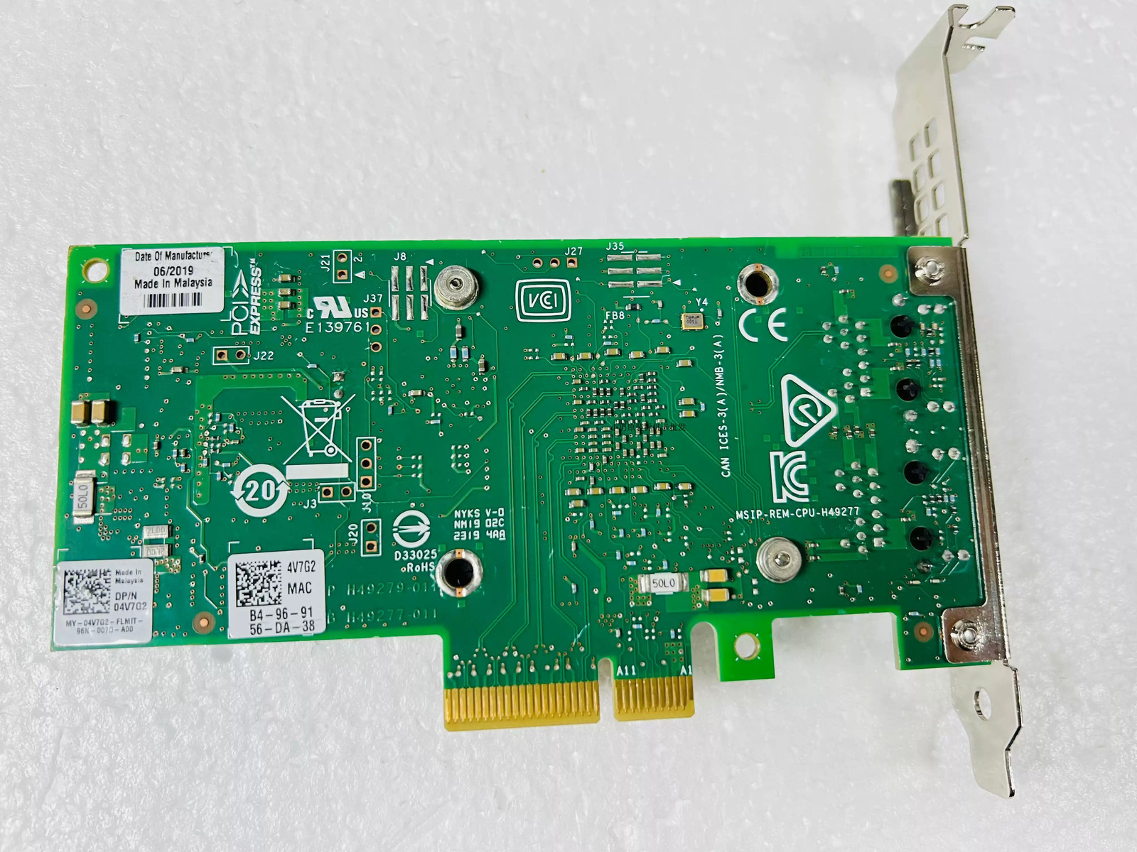 DELL Intel X550-T2 2port 10Gb Ethernet PCIe Network Adapter 04V7G2 0HWWN0