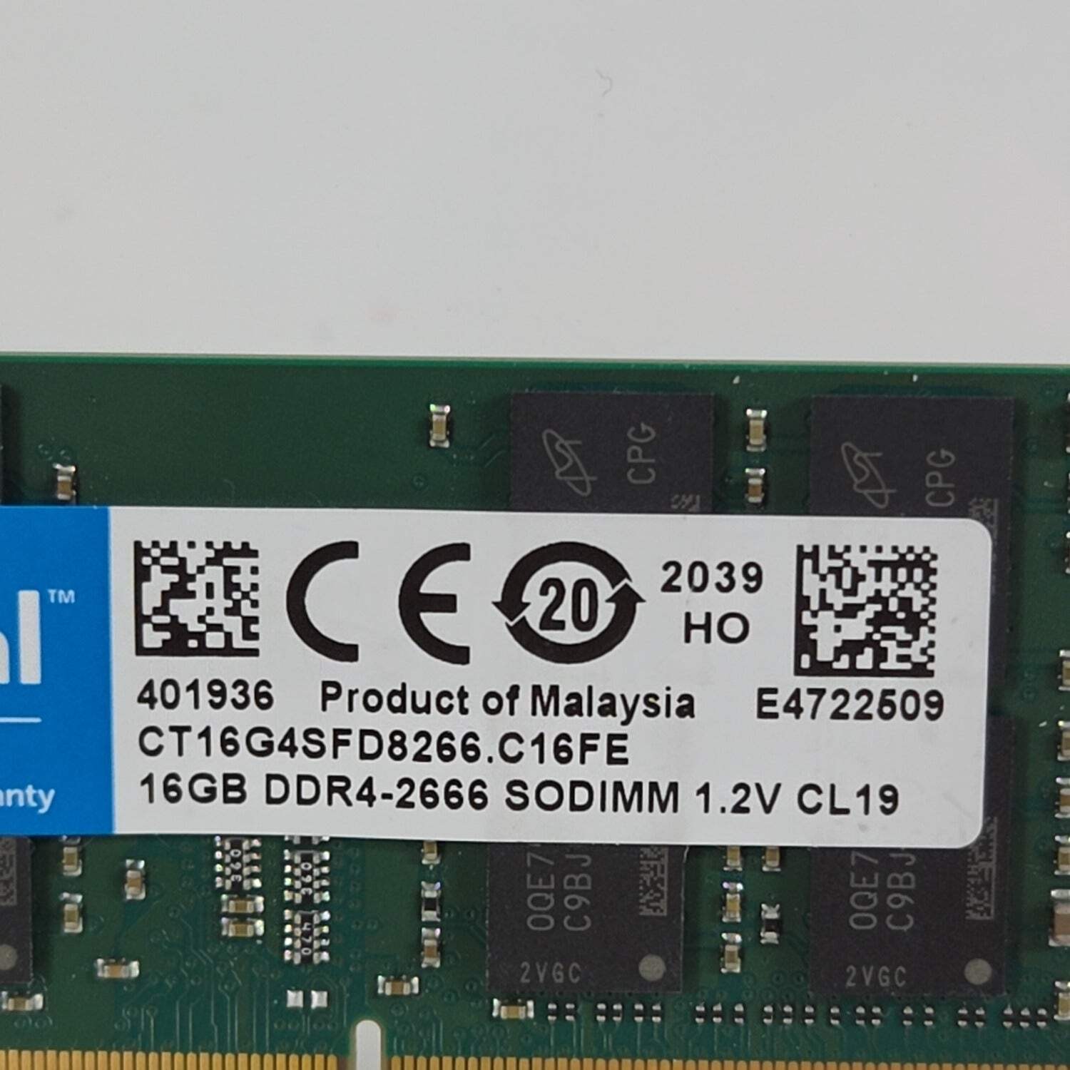 Crucial CT16G4SFD8266.M16FJ 16GB (1x16GB) RAM DDR4 2666MHz CT16G4SFD8266.M16FJ