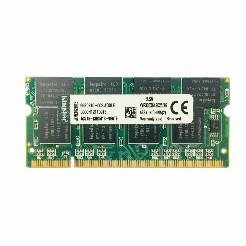 Kingston 1GB DDR1 333MHz PC-2700 200Pin Non-ECC SO-DIMM RAM Laptop Memory RAM