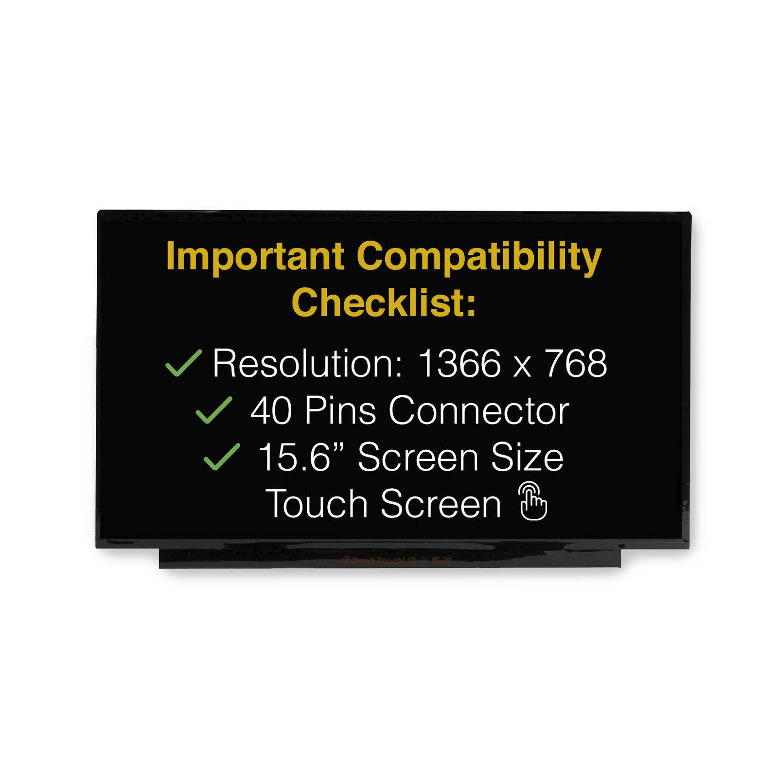 NT156WHM-T03 V8.1 40 Pins Touch Screen Replacement LCD LED Display With Tools