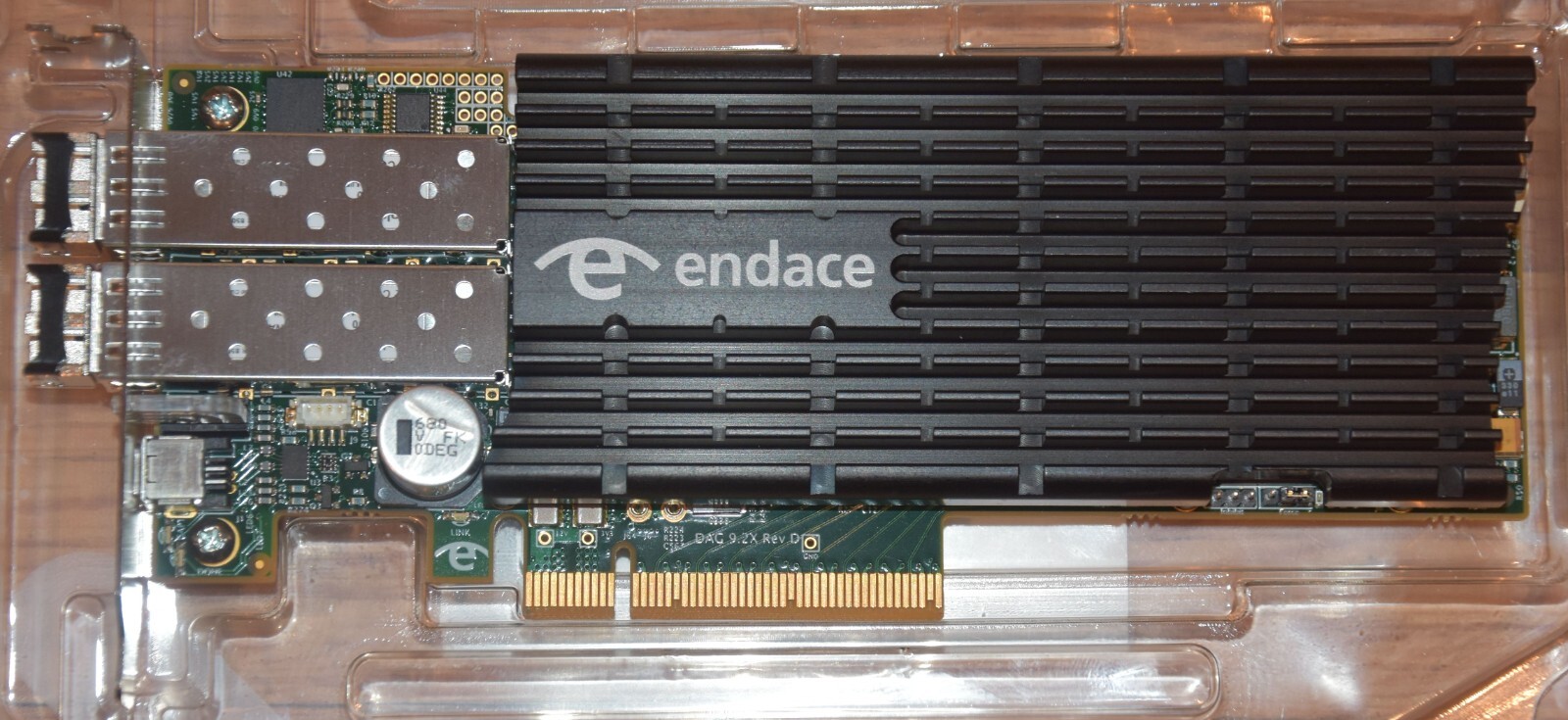 Endace DAG 9.2X REV D 2-Port 10Gb/s PCI-E 2.0 x8 SFP+ Data Capture Card + 2 SFP+
