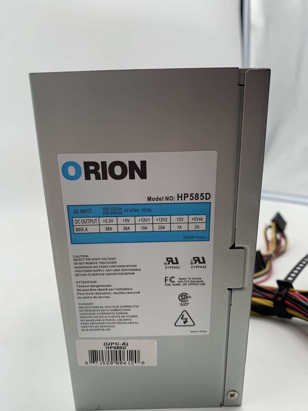 Lot Of 8 Power Supplies, Dell, Orion, Thermal Master (See Description For P/Ns)
