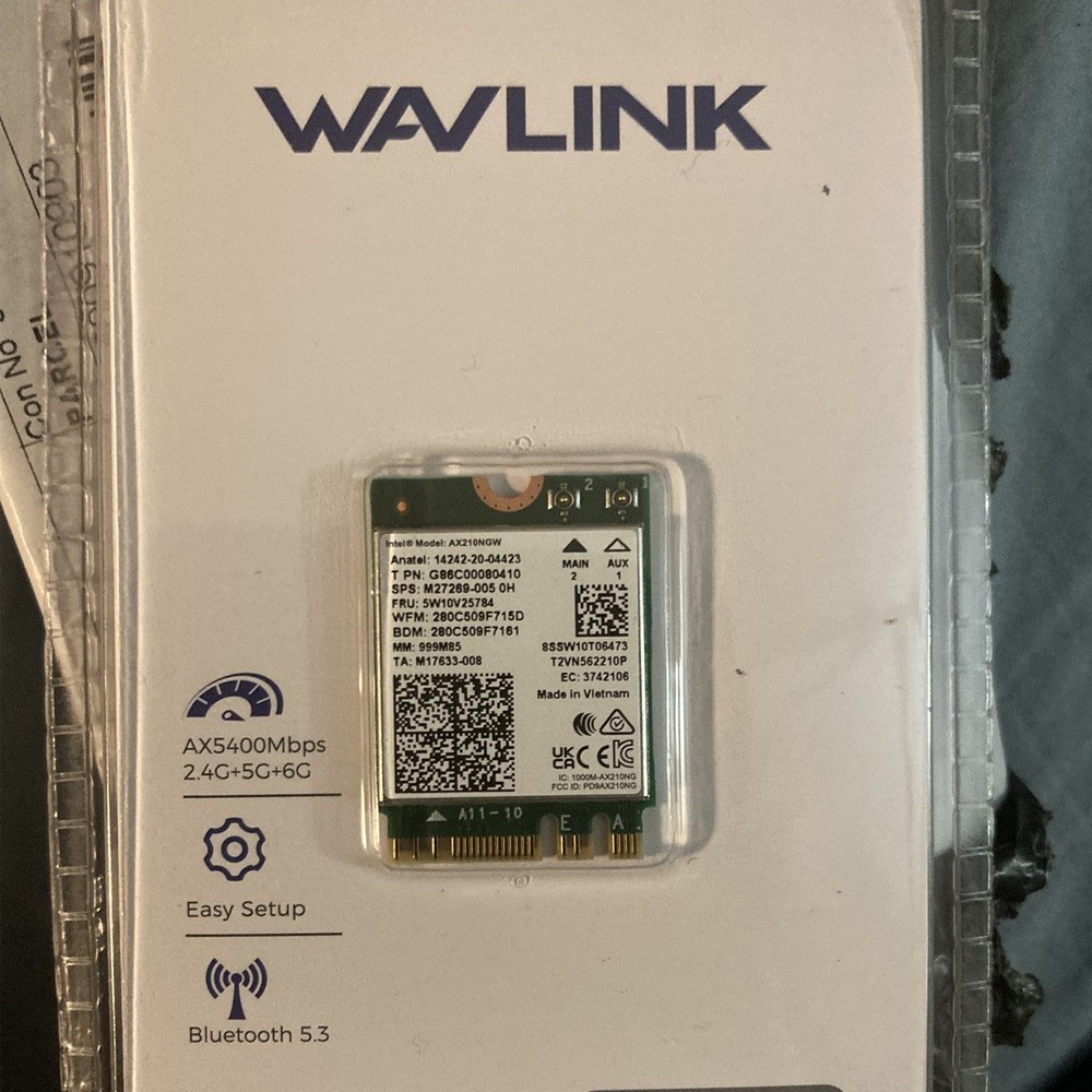 WAVLINK Intel AX210 WiFi 6E WiFi Card for Key A/E Network Adapter Bluetooth5.3