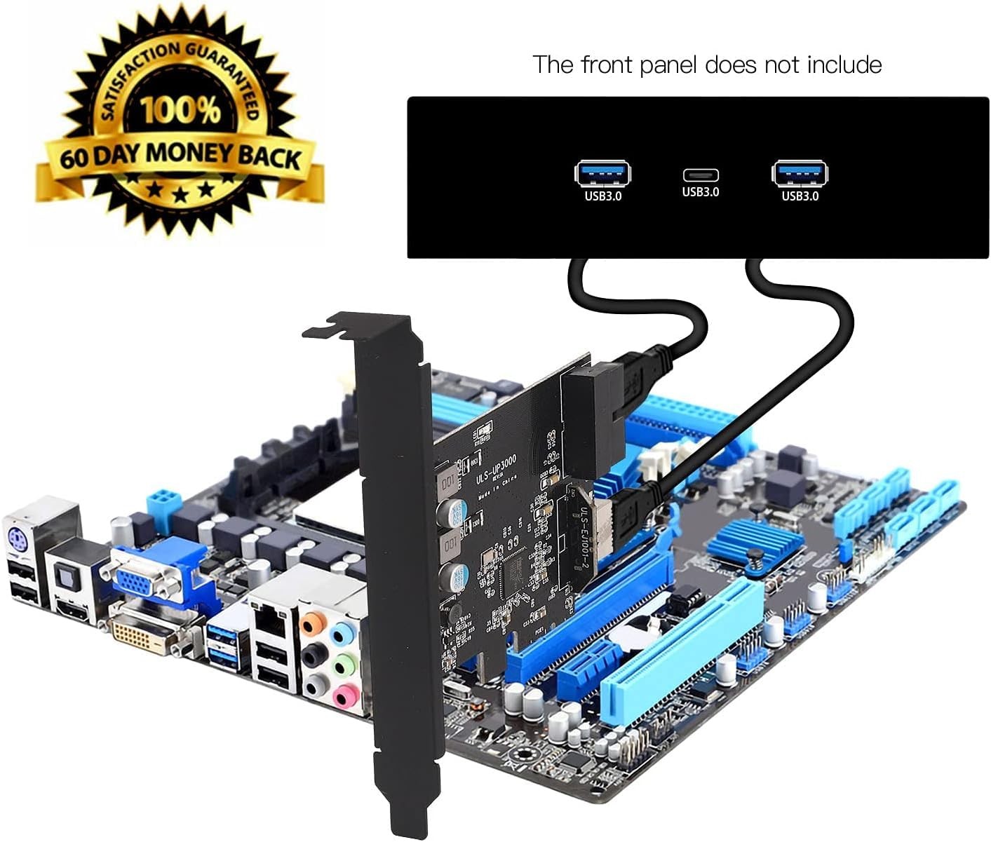 PCIe x1 to 19-Pin USB 3.0 Header and Type E A Key Card with Adapter