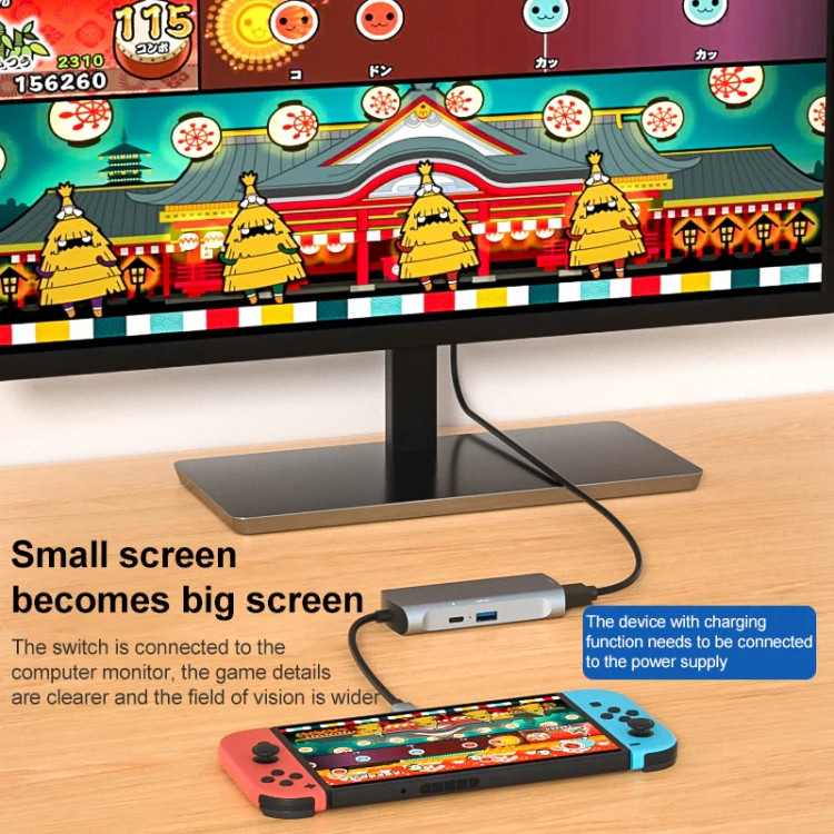 Z41 6 in 1 USB-C / Type-C to PD USB-C / Type-C + HD HDMI + USB 3.0 + 3.5mm AUX +