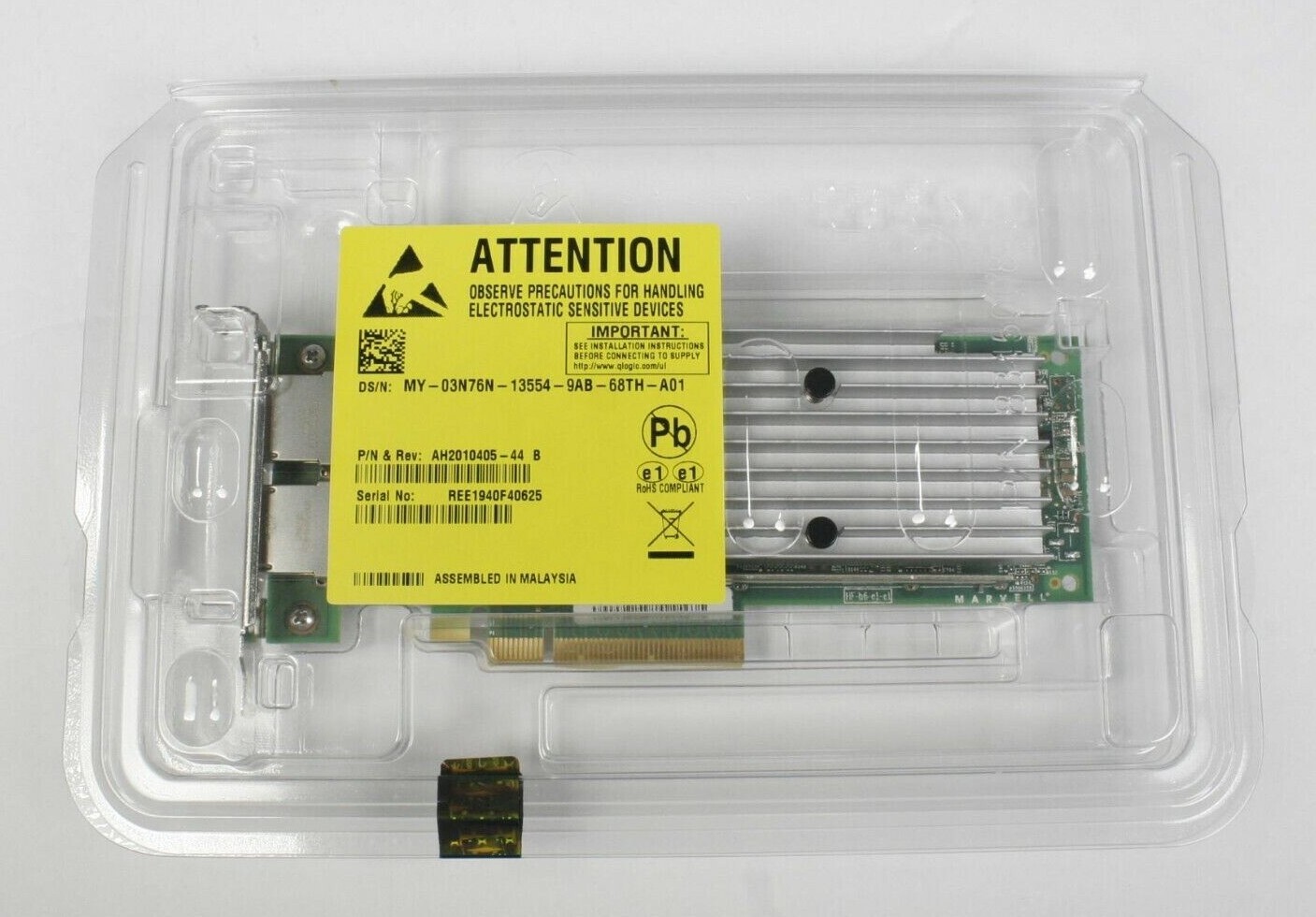 New Dell Qlogic FastLinQ QL41132HLRJ Dual/2x10Gb Base-T RJ45 Ethernet RDMA 3N76N