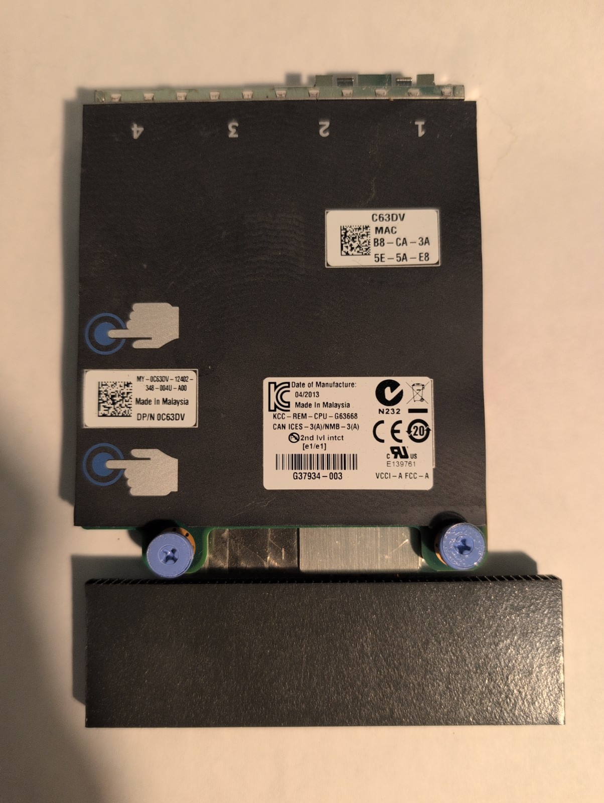 Dell Quad Port Intel X520 10Gb SFP+ i350 1Gb RJ45 Network Card 0C63DV C63DV