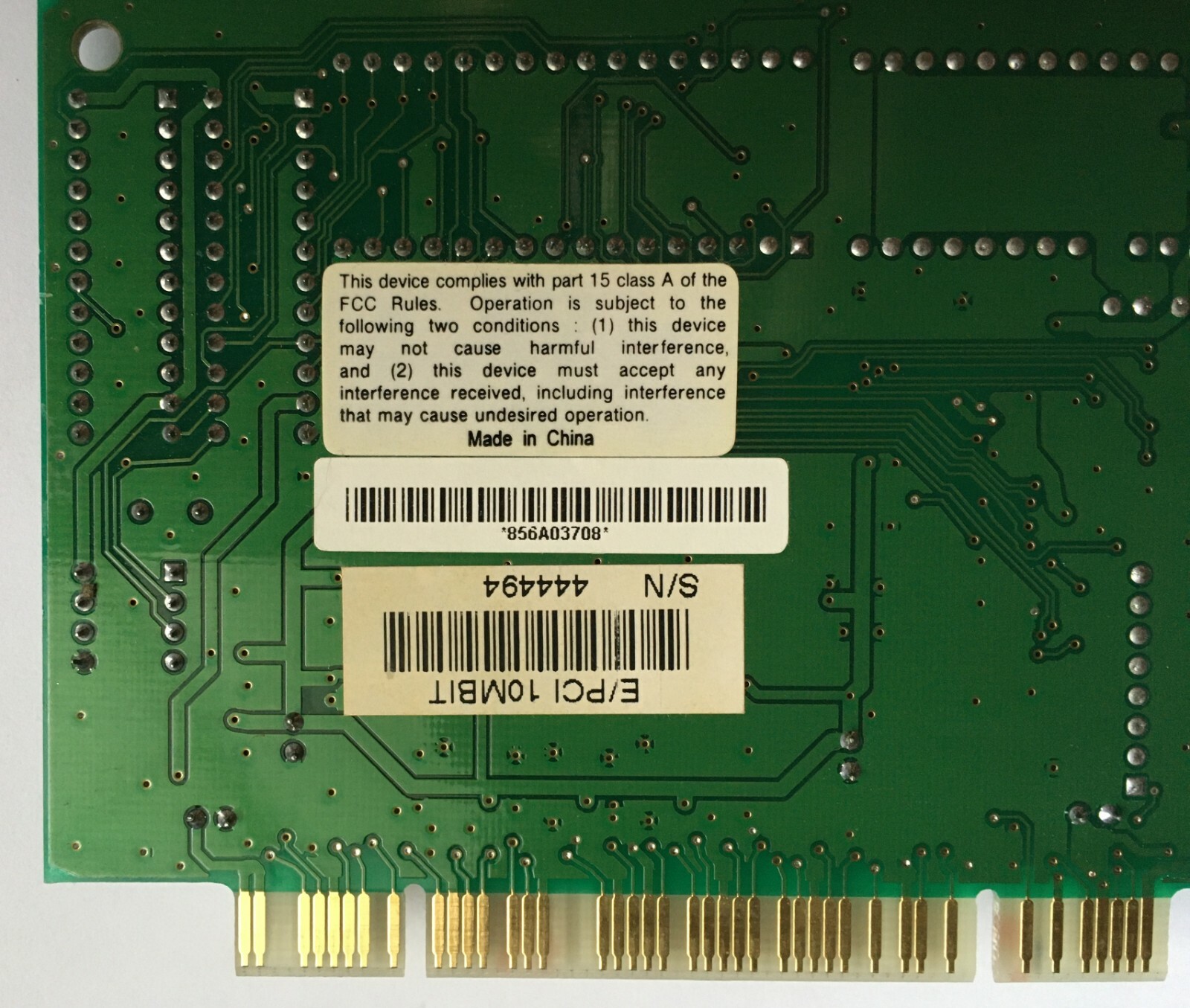 Yes PC Network Card 856A03708 E/PCI 10MBIT