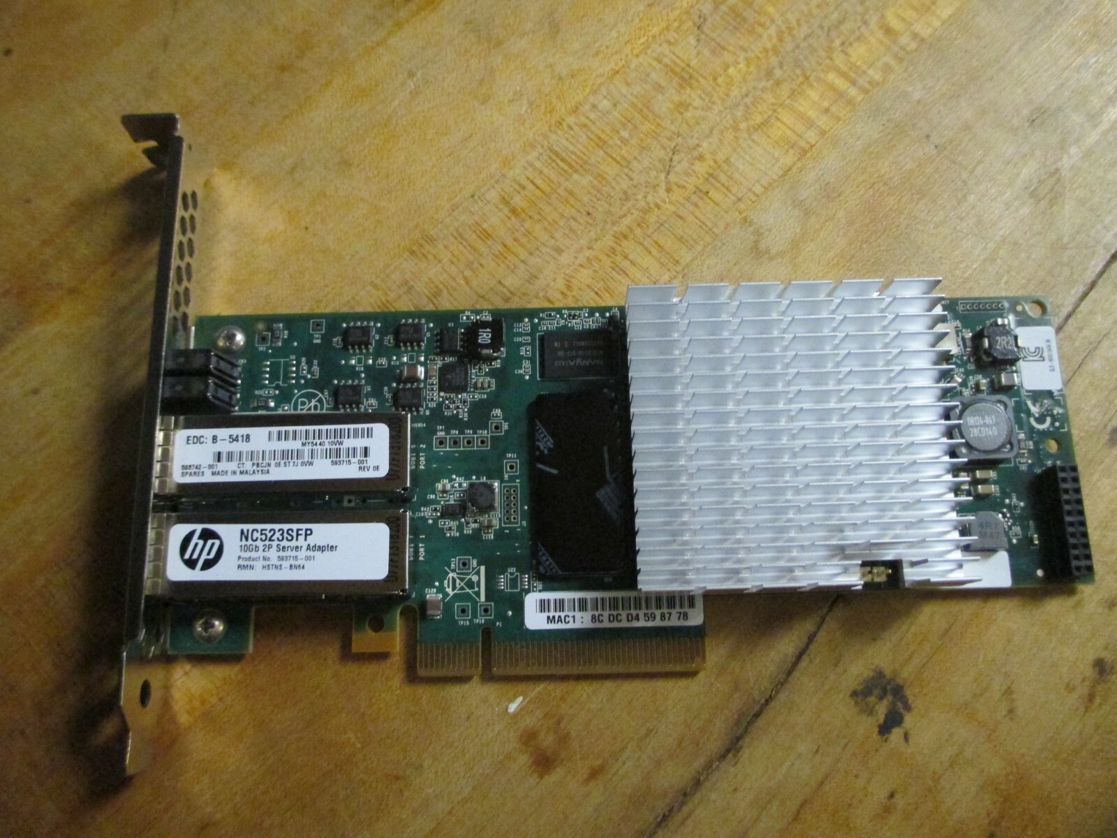 HP NC523SFP QLE3242-HP Dual Port 10Gb Ethernet 10GbE SFP
