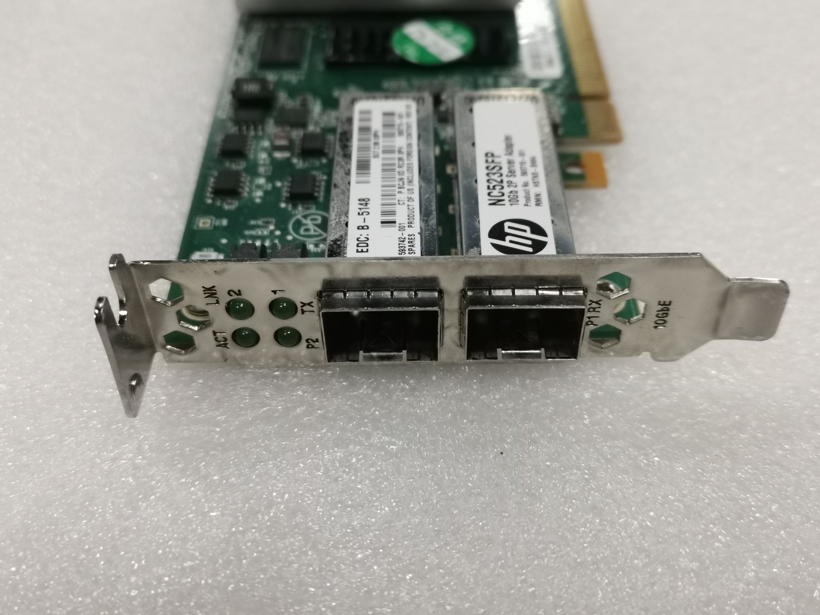 HP NC523SFP QLE3242-HP Dual Port 10Gb Ethernet 10GbE SFP+ PCI-E NIC Network