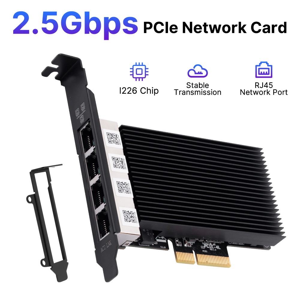 Intel I226-V 2.5Gbps PCIe Network Card | 2.5 Gigabit LAN Adapter NIC | RJ45 Port