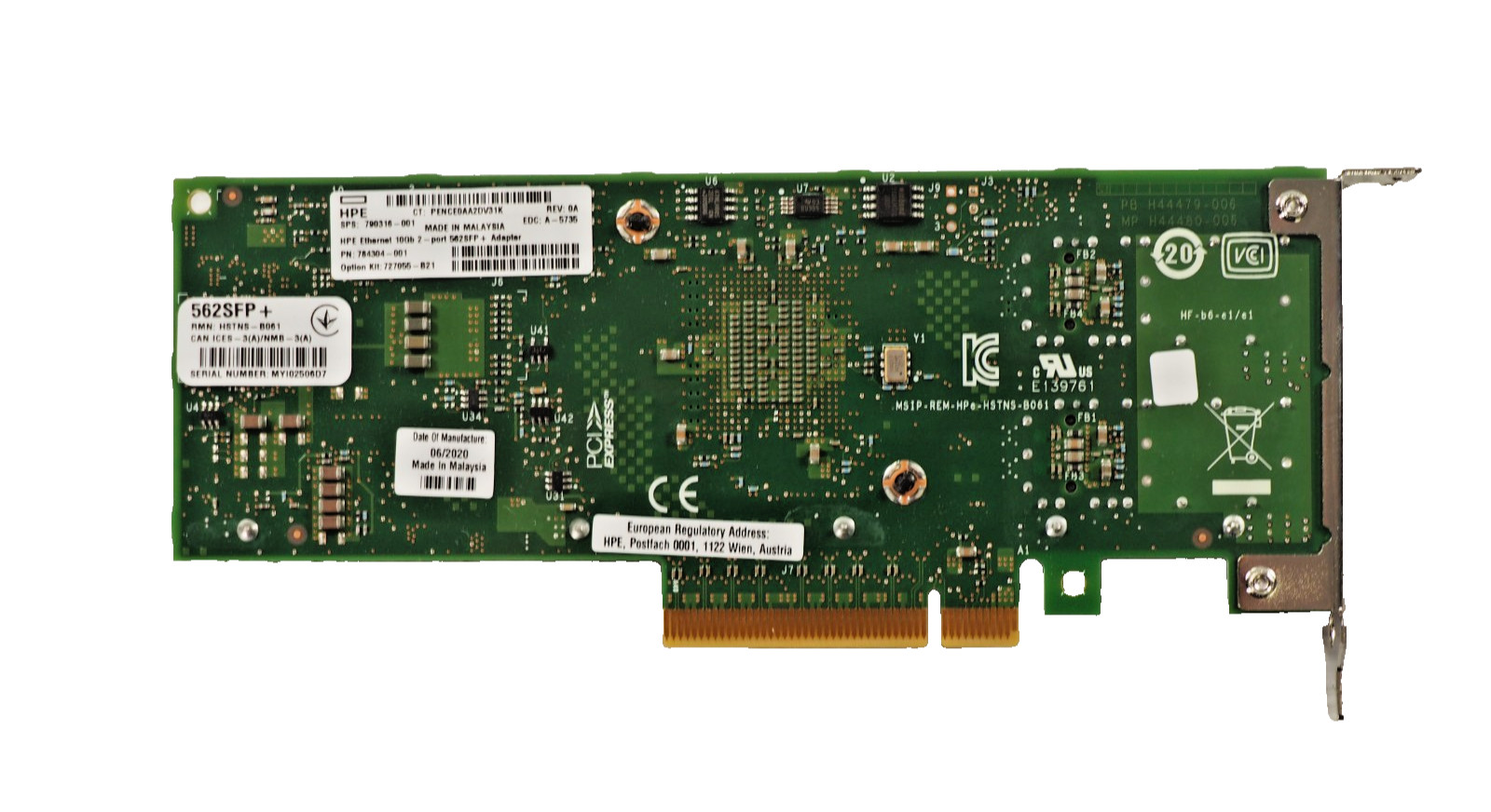 HP HPE 562SFP+ 10Gb 2-port 562SFP+ Ethernet Adapter 790316-001 784304-001
