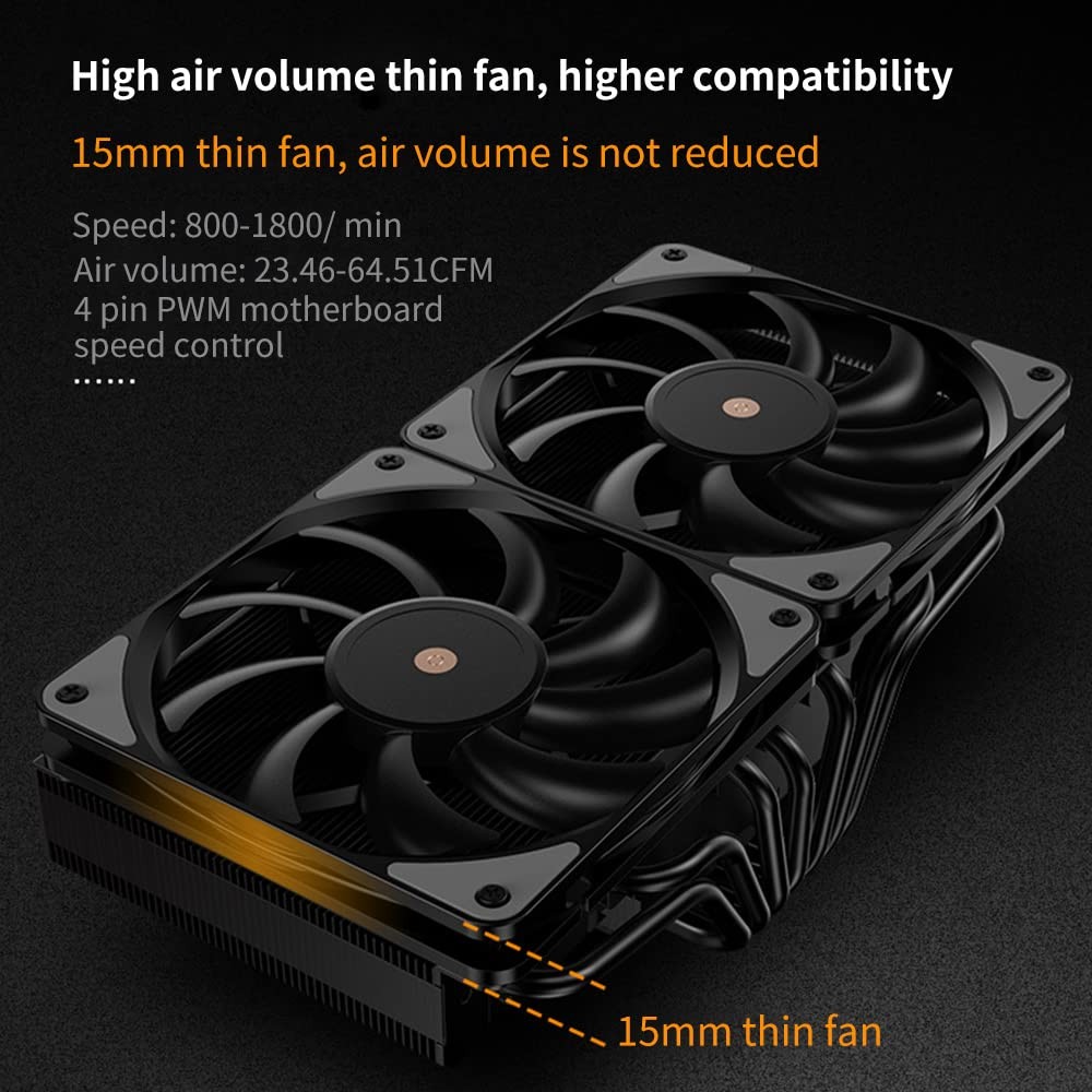 JIUSHARK JF13K Diamond,Top-Down CPU Air Cooler,6mm x 7 Copper Heat Pipes 2×12…