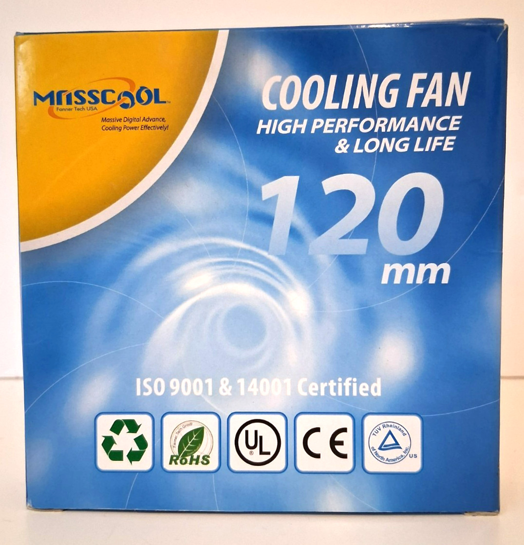 NEW Masscool Cooling Fan 120mm Model # FD12025S1L3/4 UPC #55966 21225 Lot of 2