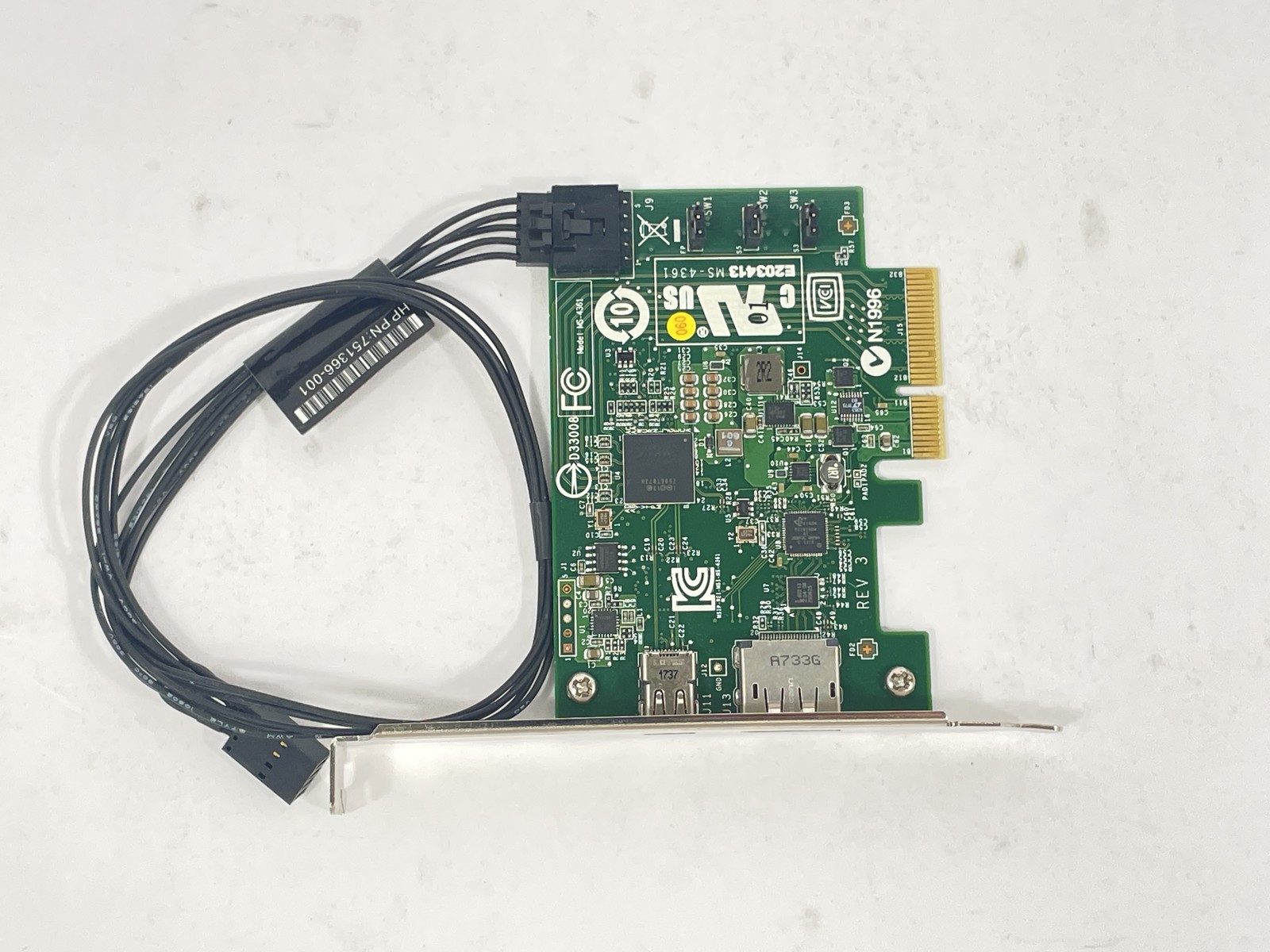 HP Thunderbolt 2 PCIe x4 Card 753732-001 w/ Cable