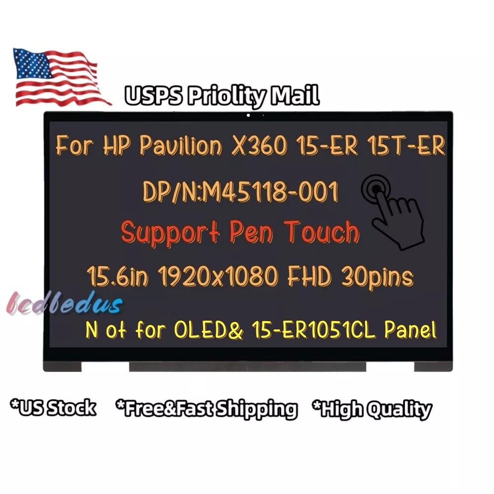 FHD For HP Pavilion X360 15T-ER000 15T-ER200 LCD Touch Screen Assembly w/Bezel