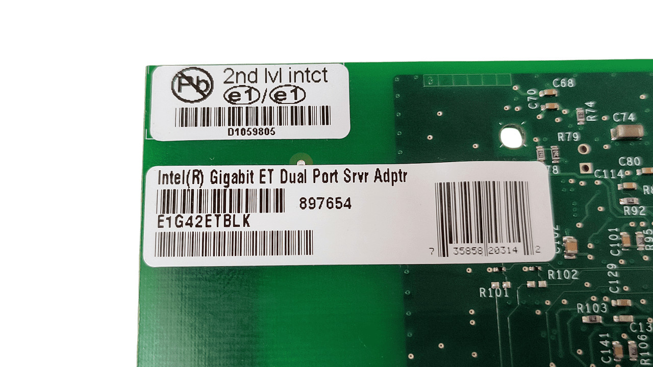 Intel E1G42ETBLK Dual Port 1GB Network Adapter 897654 Full Height Bracket