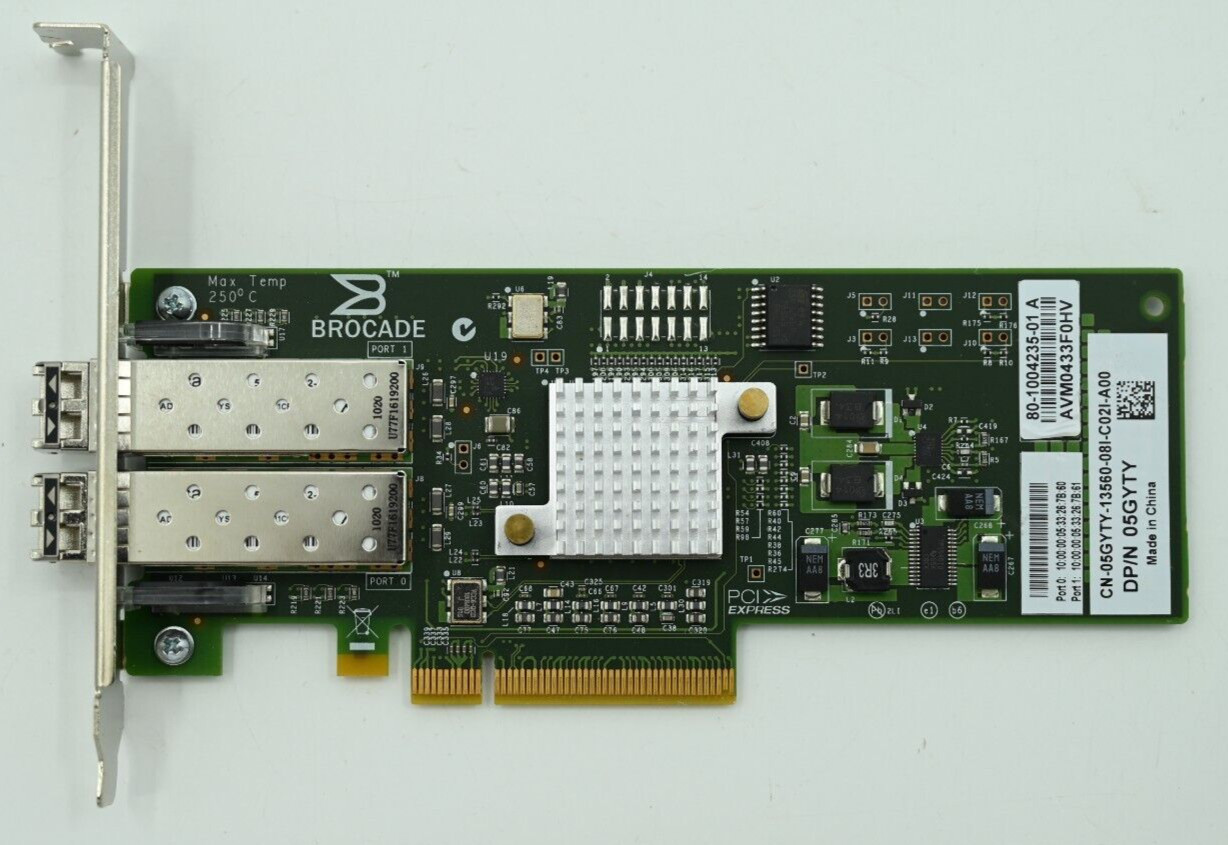 Dell Brocade 8 Gb/s 2-Port PCIe 2.0 x8 Fiber Channel HBA CARD 826 B DP/N 05GYTY