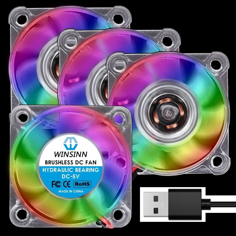 5V USB Mini RGB Fans with Hydraulic Bearings – Silent & Powerful Cooling